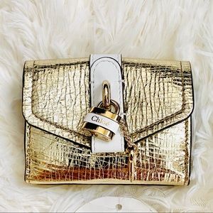 NWT: CHLOE | Gold Sm Aby Trifold Expandable Wallet
